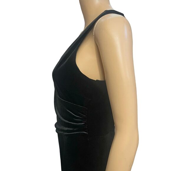 Banana Republic Velvet Jumpsuit Black Wide Leg Party Holiday Classic Ruched - Picture 3 of 10